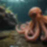 A curious octopus exploring its environment