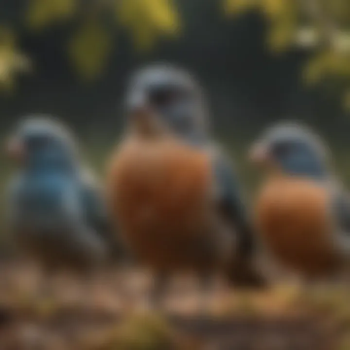 A flock of birds exhibiting unique social behavior