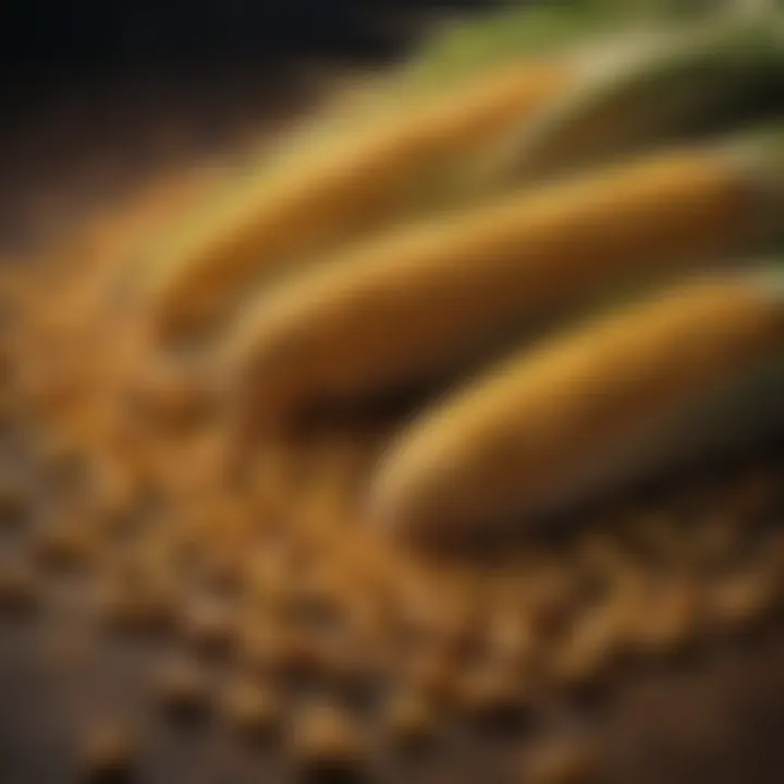 A variety of dog foods with corn as an ingredient highlighted