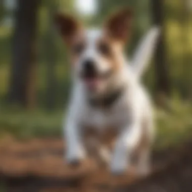 An energetic Jack Russell in action during a playful outdoor session