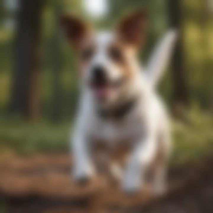 An energetic Jack Russell in action during a playful outdoor session