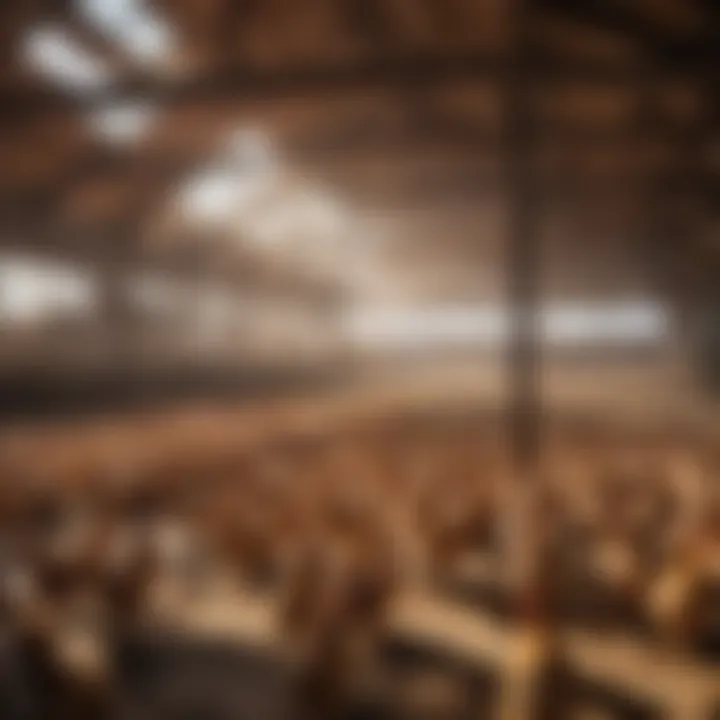 A serene view of Jumbo Fontana Chicken Barn showcasing the spacious environment for poultry.