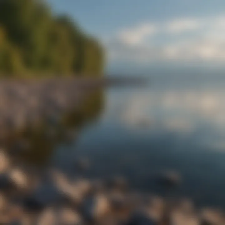 A panoramic view of Lake Champlain highlighting its natural beauty