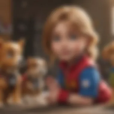 Liberty interacting with other Paw Patrol characters