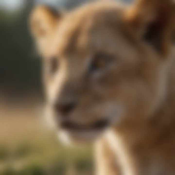 A close-up of a lion cub, representing the future of the species and the importance of habitat management.