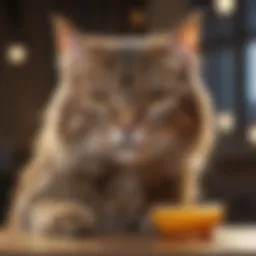 Senior cat enjoying a liquid meal replacement