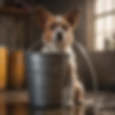 A well-maintained dog wash bucket demonstrating the importance of upkeep for longevity.