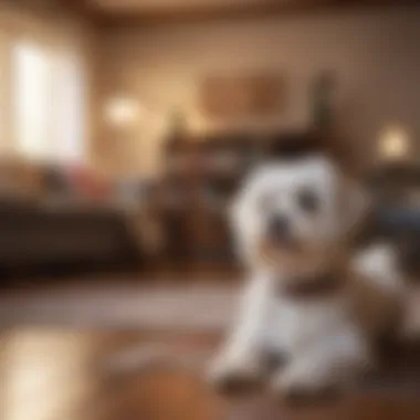 Maltese in a Cozy Home A cozy home environment featuring a Maltese dog