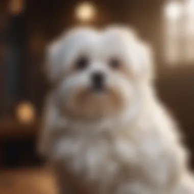 Elegant Maltese Showcase A well-groomed Maltese dog showcasing its elegant coat