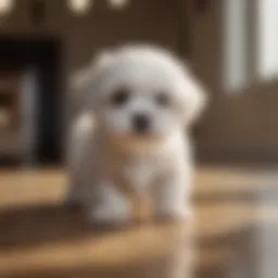 Playful Maltese puppy with a shiny coat