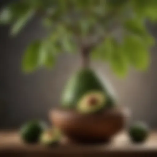 Healthy avocado tree in a pot