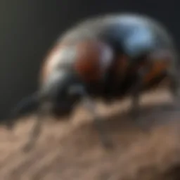 A close-up of a native Michigan beetle showcasing its distinctive markings.
