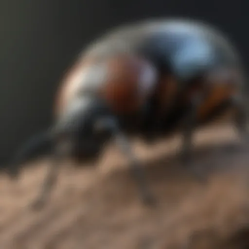 A close-up of a native Michigan beetle showcasing its distinctive markings.