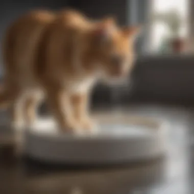 A sleek, modern moving water dish for cats showcasing its design and functionality.