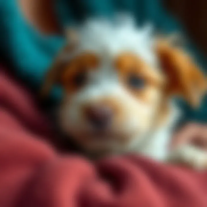 A close-up of a small, interactive pet engaging with its owner, emphasizing companionship
