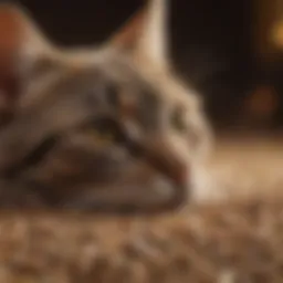 Close-up of non-sticking cat litter granules