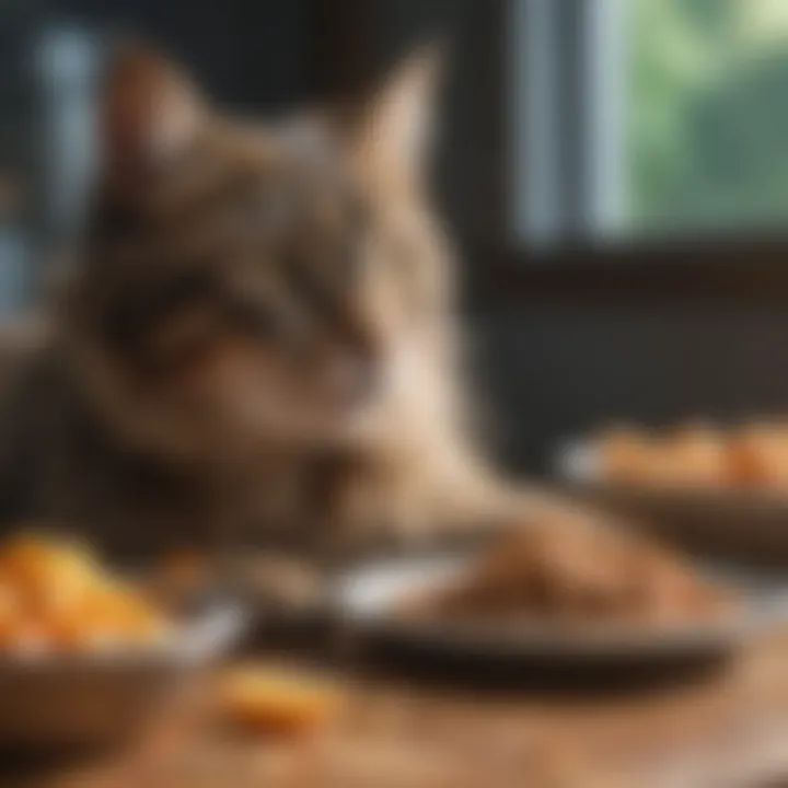 Homemade cat food prepared with diabetic-friendly ingredients