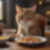 Diabetic cat enjoying a meal of nutritious food