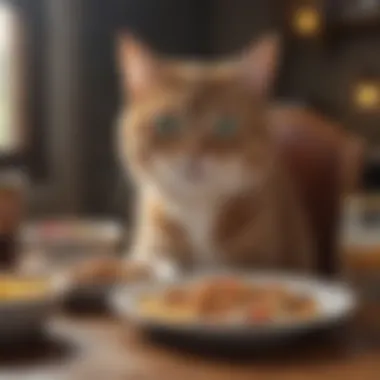 Diabetic cat enjoying a meal of nutritious food