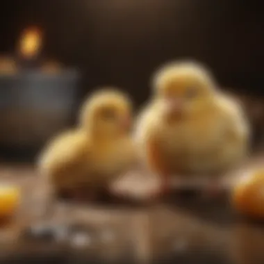 Impact of Nutrition on Chick Behavior Chicks engaging in natural behaviors