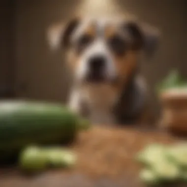 Zucchini displayed with dog food ingredients