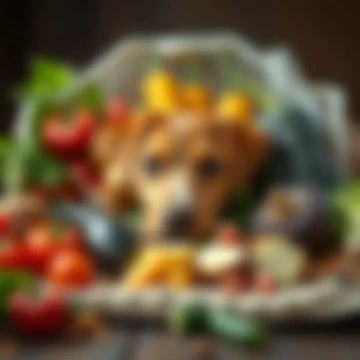 Diverse Raw Vegetables for Dogs Variety of raw vegetables suitable for dogs