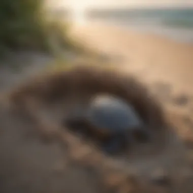 Turtle nest marked for conservation