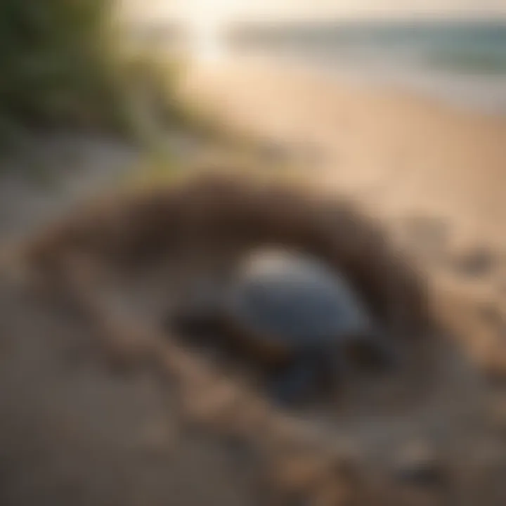 Turtle nest marked for conservation