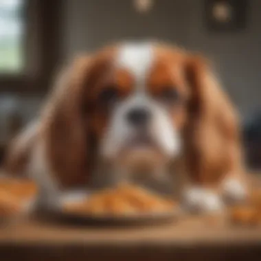 Cavalier King Charles Spaniel enjoying a healthy treat