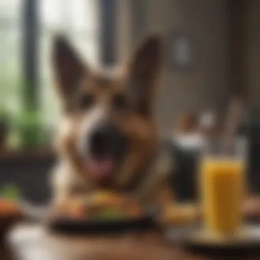 Adult German Shepherd enjoying a healthy meal