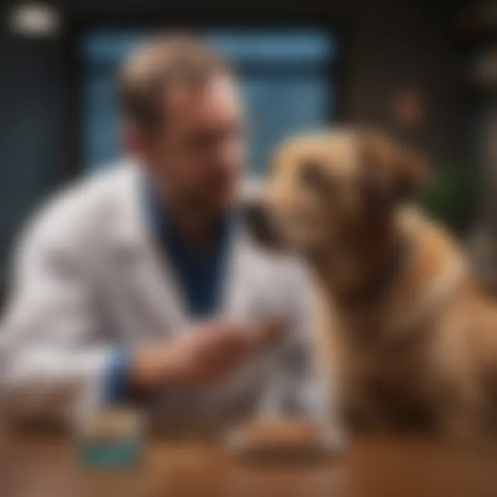 Veterinarian consulting on dog nutrition
