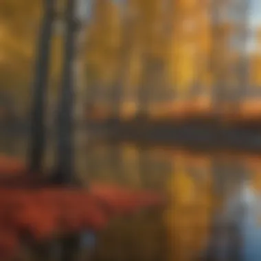 Colorful autumn foliage surrounding a serene lake