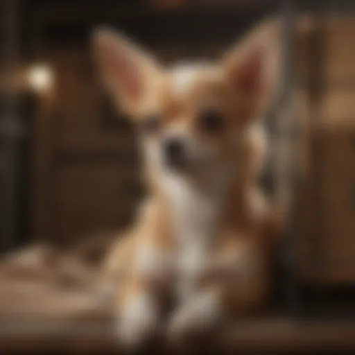 Chihuahua comfortably resting in a properly sized crate