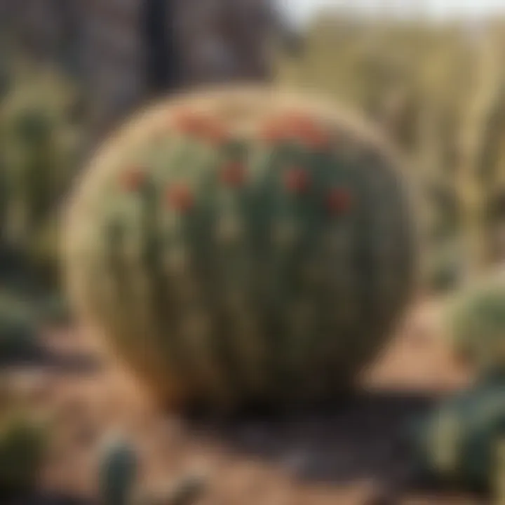 A diverse range of cacti species in a sunny outdoor garden setting