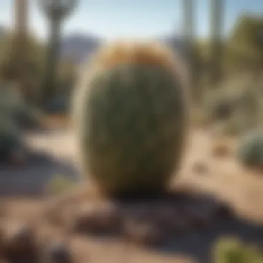 Sustainable Outdoor Cactus Garden A flourishing outdoor cactus garden demonstrating sustainable gardening practices