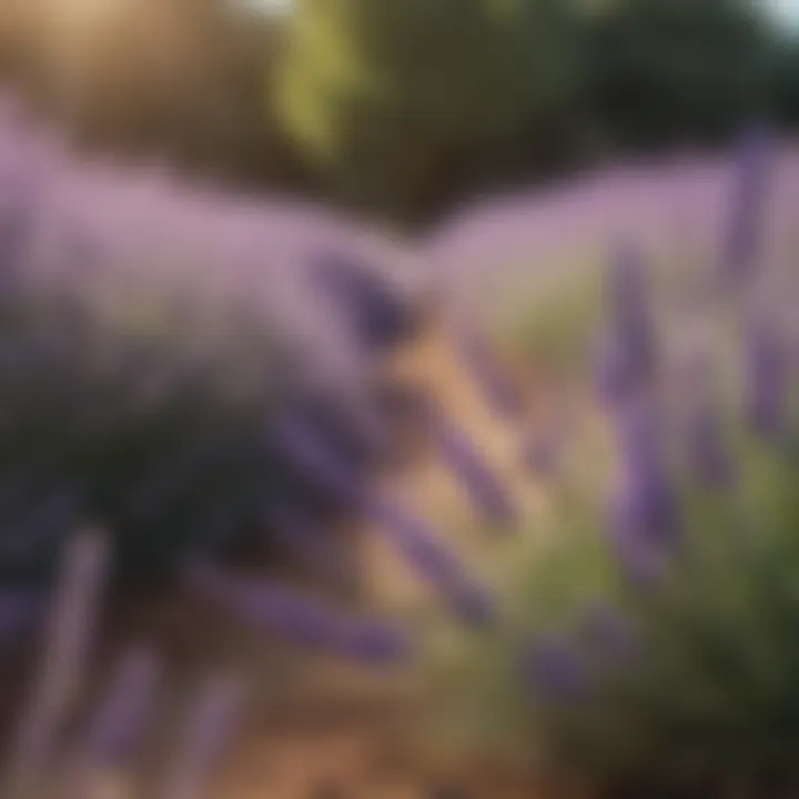 A close-up of lavender flowers in full bloom, emphasizing their aromatic properties.