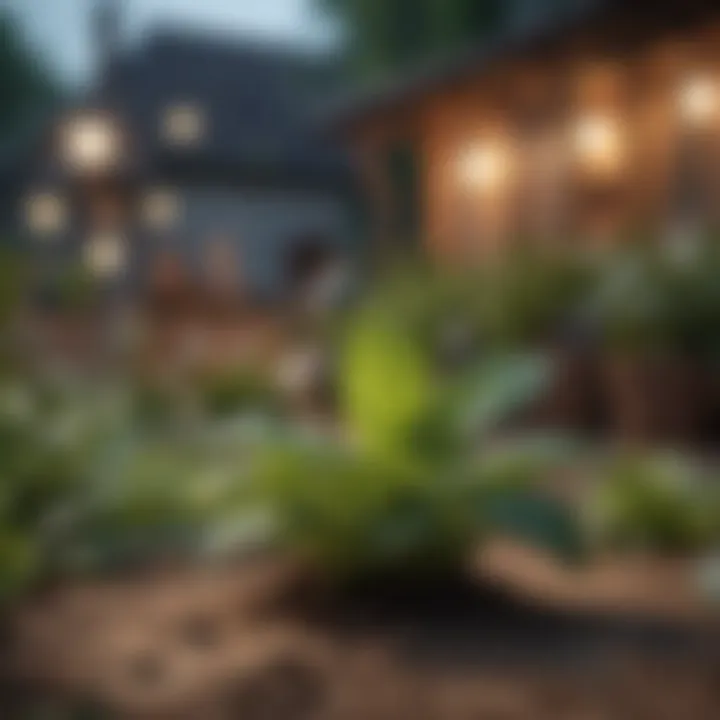 Basil plants thriving in a garden