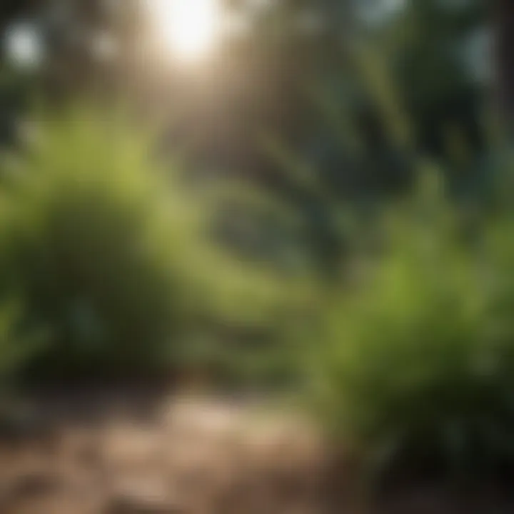 Citronella grass growing in a garden
