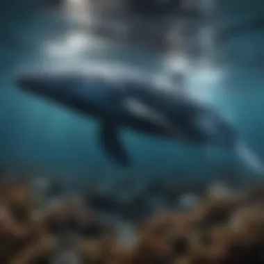 Natural Habitat of Humpback Whales Underwater image showcasing a humpback whale's natural habitat