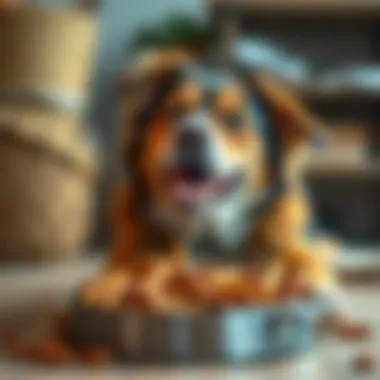 Dog enjoying Purina HP Hepatic Dog Food