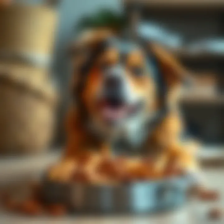 Dog enjoying Purina HP Hepatic Dog Food