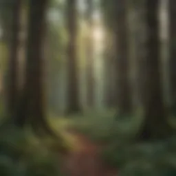 A lush forest showcasing a variety of fast-growing trees