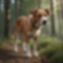Dog exhibiting signs of discomfort while walking