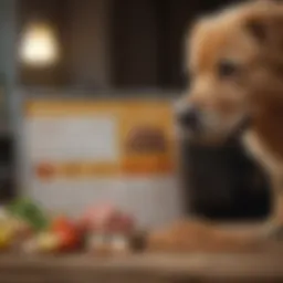 Nutritional chart highlighting key ingredients for dog food