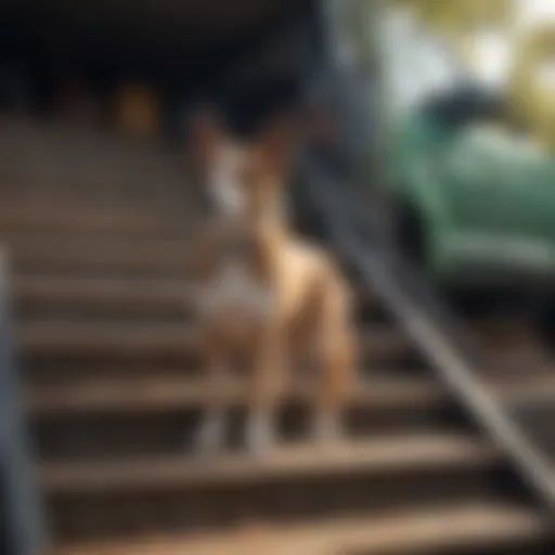 A sturdy dog staircase designed for SUVs