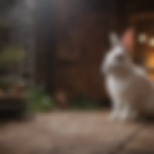 Spacious indoor bunny cage with natural materials