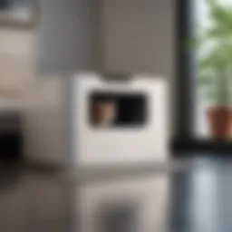 A modern self-cleaning litter box XL showcasing its sleek design and automatic cleaning mechanism.