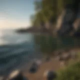 A scenic view of the Great Lakes with a hint of mystery
