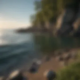 A scenic view of the Great Lakes with a hint of mystery