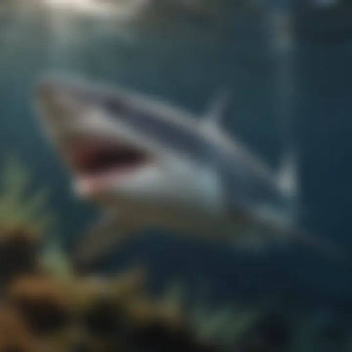 Scientific infographic showing shark adaptability to various environments